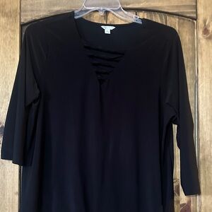 Cato Black Long Sleeve Women's Top